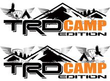 TRD 4x4 PRO Sport Off Road Camp Edition Mountains Forest Side Vinyl Stickers Sticker geschikt voor Tacoma Tundra 4Runner
 2