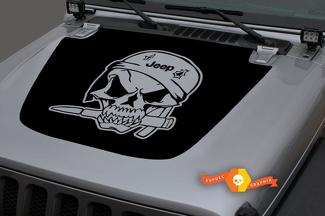 Jeep 2018-2021 Gladiator Wrangler JL JLU JT Hood oorlog schedel skelet kogel Vinyl Decal Sticker Grafische
