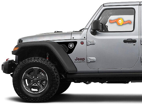 Army Star Spatbordvent Vinyl Sticker Set voor Jeep Wrangler en Gladiator