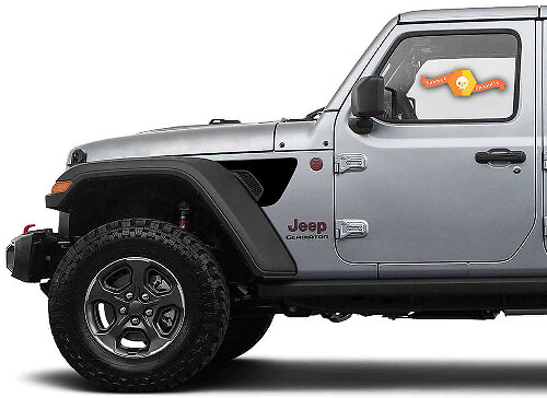 Blackout spatbordventilatiedecalset voor Jeep Wrangler JL JLU en Gladiator JT