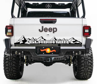 Bed achterklep Jeep Wrangler JL JLU jls jts Gladiator Rubicon Mountains vinyl sticker voor 2018-2021
