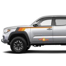 Toyota TRD Hood oude stijl Tacoma vintage stijl bruine schaduwen Grafische zijsticker sticker streep sticker sticker
 2
