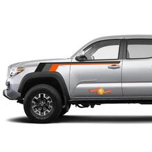 Toyota TRD Hood oude stijl Tacoma vintage stijl bruine schaduwen Grafische zijsticker sticker streep sticker sticker
 3