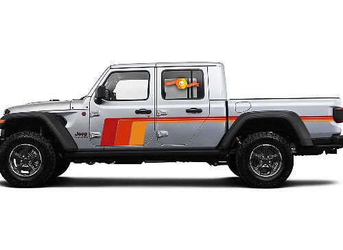 Retro stijl zijstrepen vinyl decal sticker voor Jeep Gladiator JT