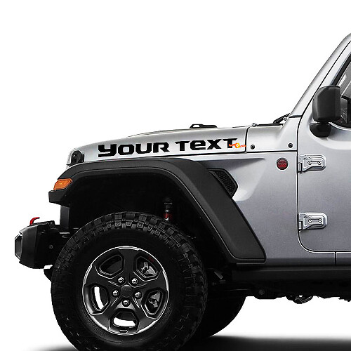 Aangepaste tekst motorkap vinylstickers voor Jeep Gladiator JT