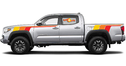 Retro-stijl strepen zijvinylsticker voor Toyota Tacoma