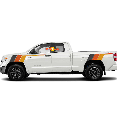 Retro Stijl Strepen Zijde Vinyl Decal Kit voor Toyota Tundra