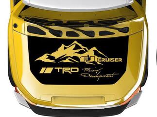 Hood blackout wrap Mountains Racing Development voor Toyota FJ Cruiser sticker in alle kleuren
