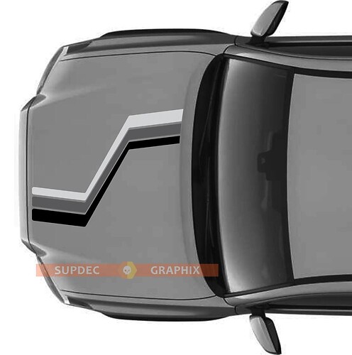 Monochrome Retro Strepen Motorkap Vinyl Decal Sticker voor Toyota Tacoma 2016-2020