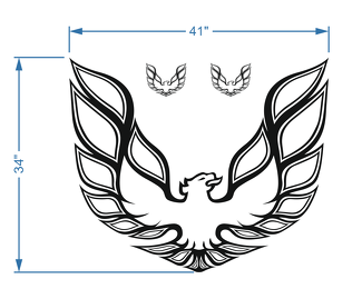 Nieuwe Kit Firebird Trans Am Hood Bird Decal Graphic Pontiac 3 emblemen

