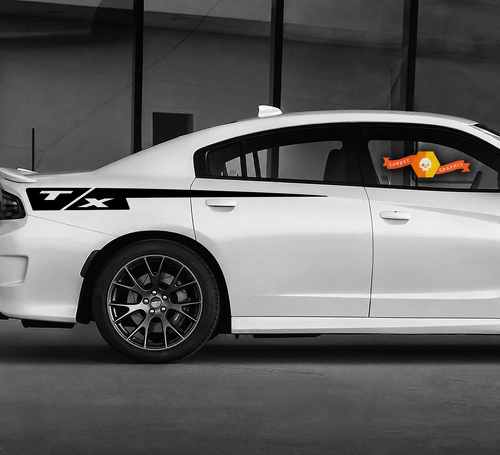 T/X Straight Quarter Stripe Kit Achterspatbord Vinylsticker voor Dodge Charger 2015-2020