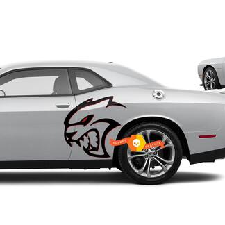 Twee kleuren Hellcat Red Eye Side Decals Stickers voor Dodge Challenger Redeye of Charger
