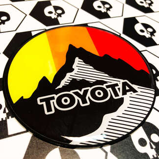 Nieuwe Toyota Sun Mountains vintage kleuren badge embleem koepelvormige sticker met slagvast polystyreen
