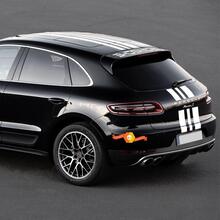 Porsche Design Macan Turbo Full Body Centrale motorkap Dakspoiler Achterstrepen Sticker Sticker 2014-heden
 2