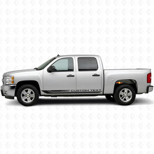 Aangepaste tekstframe deur- en dorpelvinyllijnen voor Chevrolet Silverado 1500 GMT900 2007-2013_2