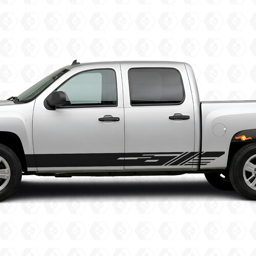 Diagonaal geplaatste vinylstrepen voor deuren en dorpels voor Chevrolet Silverado 1500 GMT900 2007-2013_1