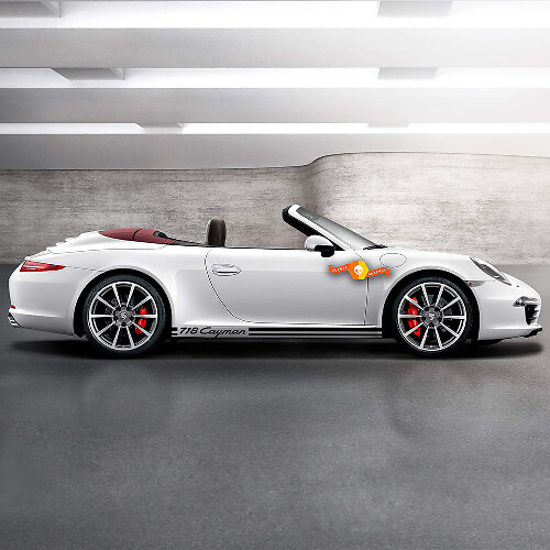 Cayman Lettering Dorpel Strepen Decal Sticker Voor Porsche 718 Cayman