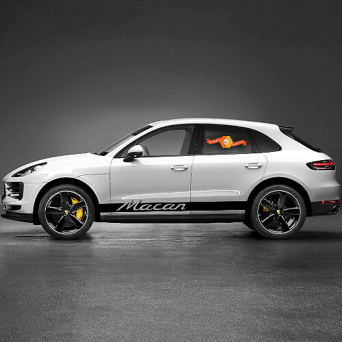 Racing Rocker Panel Strepen Vinyl Decal Kit voor Porsche Macan