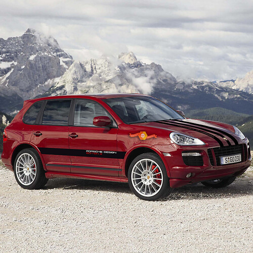 Porsche Cayenne GTS Design Edition 3 Racing zijkap strepen sticker
