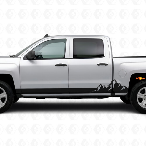 Mountain Range Deur- en Sierlijst Vinyl Strepen voor Chevrolet Silverado 1500 K2XX 2014-2019
