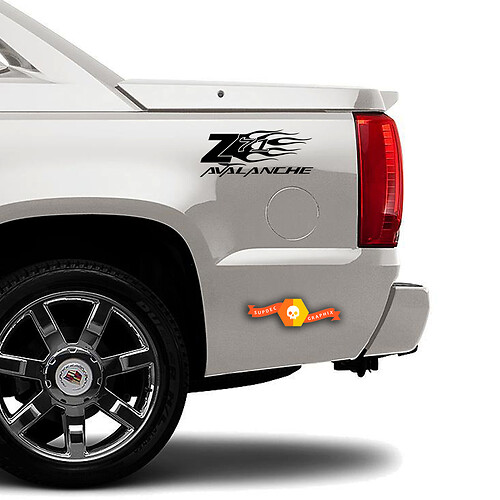 Z71 Chevy Avalanche Flame Truck Bed Side Sticker-stickerset
