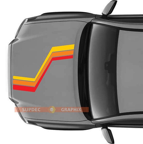 TRD Retro Strepen Motorkap Vinyl Sticker voor Toyota Tacoma