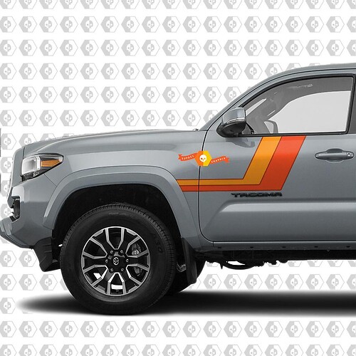 Dubbele Retro Strepen Zijkant Deur Vinyl Decal Sticker voor Toyota Tacoma 2016-2020