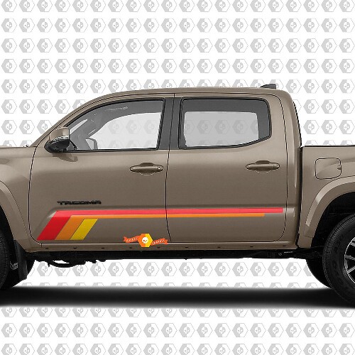Vintage stijl strepen deurszijde vinyl sticker voor Toyota Tacoma