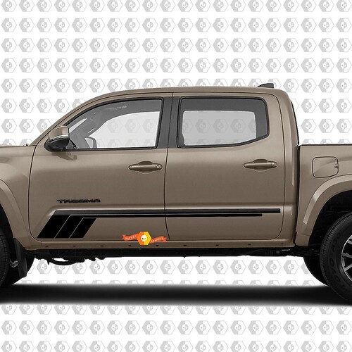 Triple Retro Stijl Strepen Zij Vinyl Decal Sticker voor Toyota Tacoma 2016-2020