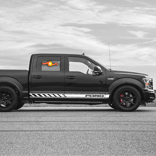 2009-2020 past Ford F-150 Rocker drie streep vinyl stickers stickers grafische strepen
