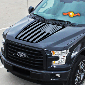 Motorkap Ford F-150 USA Flag Center Graphics Vinyl Decals Truck Stickers 2015-2020
