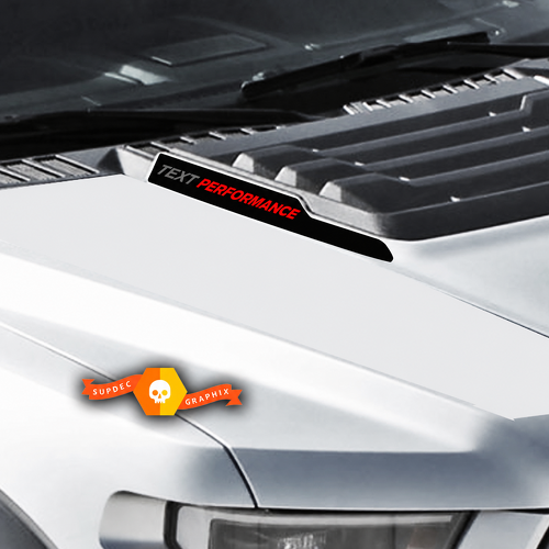 Aangepaste Tekst Prestaties Motorkap Tonnetje Vinyl Stickers - 3 Kleuren voor Musclecar vrachtwagen power truck SVT