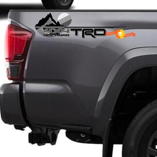Nieuwe TRD 4x4 Off-road met bergen Monochrome Grey Style Side Vinyl Stickers Sticker geschikt voor Tacoma Tundra 4Runner
