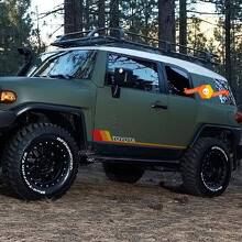 Retro Zij-Rocker Paneel Strepen Vinyl Decal Kit voor Toyota FJ Cruiser_2