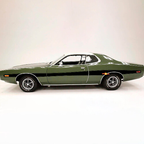 Retro stijl omlijnde zijstrepen vinyl decal set voor Dodge Charger 1973