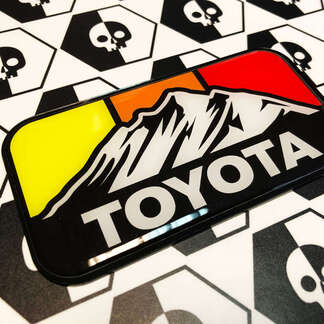 Nieuwe Toyota bergen retro vintage kleuren badge embleem koepelvormige sticker met slagvast polystyreen
