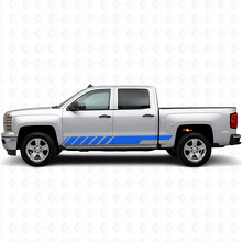 Schuin verlopende racedeur- en dorpelvinylstrepen voor Chevrolet Silverado 1500 K2XX 2014-2019_5