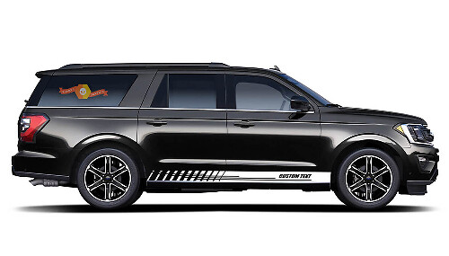 Racingstrepen met Aangepaste Tekst Zijscherm Vinyl Decal Sticker voor Ford Expedition
