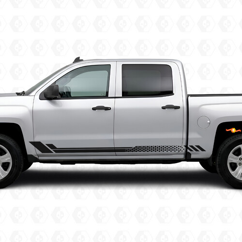 Honingraat Deur- en Sierlijst Vinyl Strepen voor Chevrolet Silverado 1500 K2XX 2014-2019_1