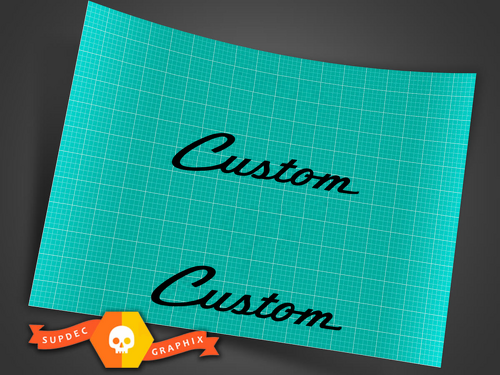 Set van 2 decals met aangepaste scriptletters voor Musclecar-paard