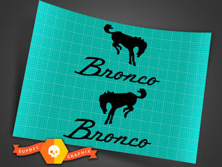 Ford Bronco - Bronco met paard - Stickerset - 15 cm hoog - Twee stickers
