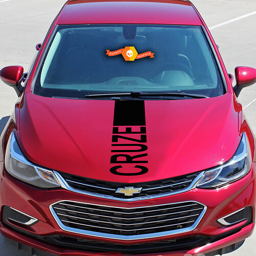 Grafische Cruze-beletteringset op de motorkap Chevrolet Chevy Cruze - Rally Racing Streepstickersticker vinyl
