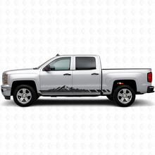 Mountain Topografische Deur- & Rocker Panel Vinylstrepen voor Chevrolet Silverado 1500 K2XX 2014-2019_2