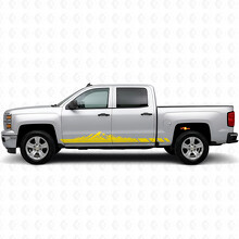 Mountain Topografische Deur- & Rocker Panel Vinylstrepen voor Chevrolet Silverado 1500 K2XX 2014-2019_3