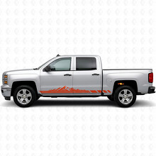 Mountain Topografische Deur- & Rocker Panel Vinylstrepen voor Chevrolet Silverado 1500 K2XX 2014-2019_4