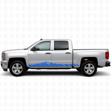 Mountain Topografische Deur- & Rocker Panel Vinylstrepen voor Chevrolet Silverado 1500 K2XX 2014-2019_5