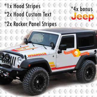 Retro Vintage Kit Hood Rocker Panel stickers Stickers voor Jeep Wrangler Rubicon Renegade JK 2 Deuren
