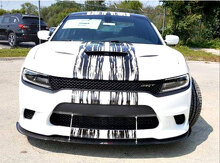 Punisher Skull Modderspatten Motorkap & Zij Vinyl Decal Set voor Dodge Challenger Charger_2