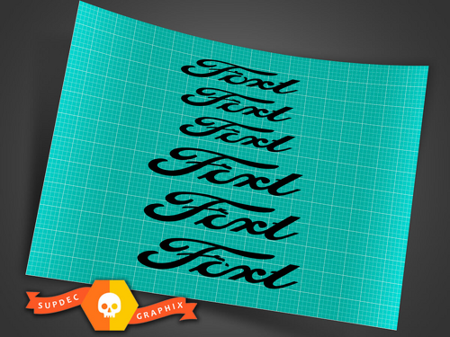 Tekst Cursive Remklauw Lettering Vinyl Decal Set voor Musclecar Truck