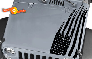 Jeep Wrangler Rubicon grote noodlijdende Amerikaanse vlag kap sticker
